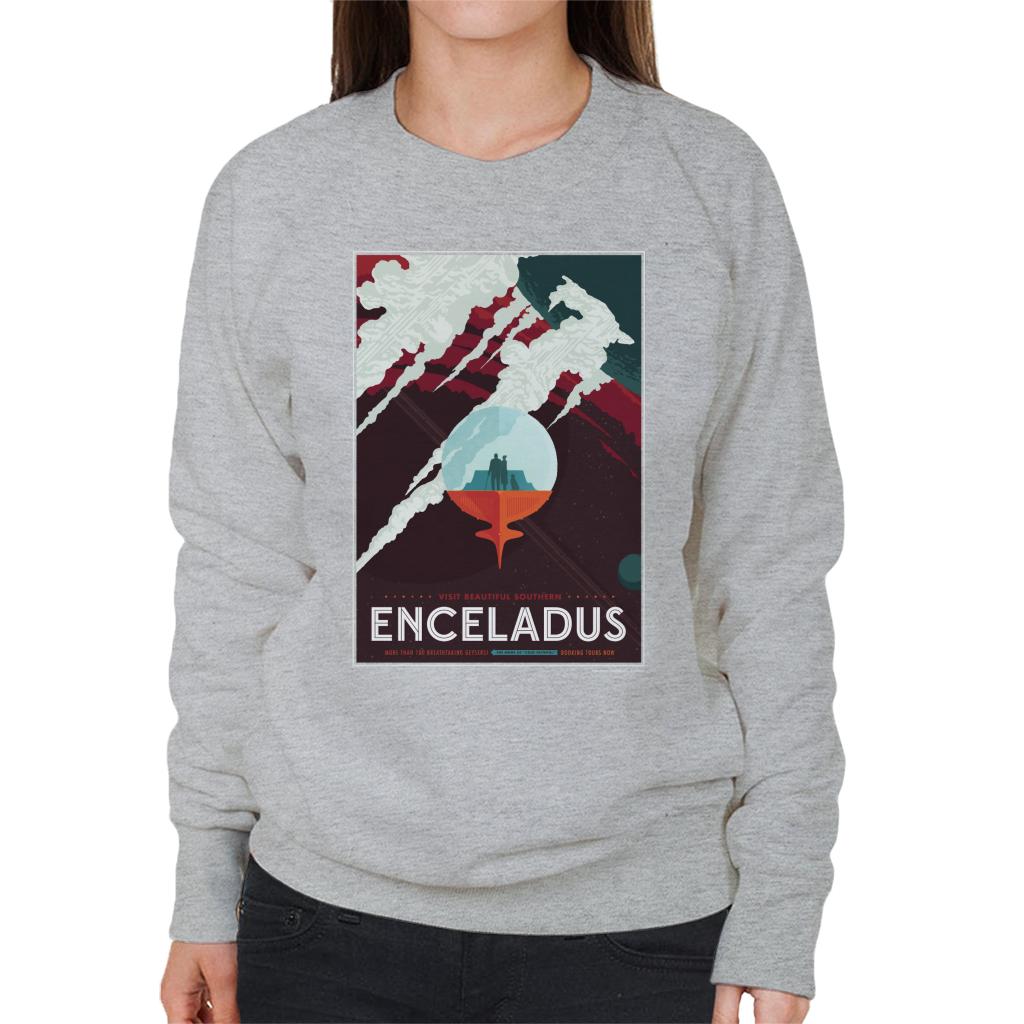 NASA Enceladus Interplanetary Travel Poster Women's Sweatshirt-ALL + EVERY