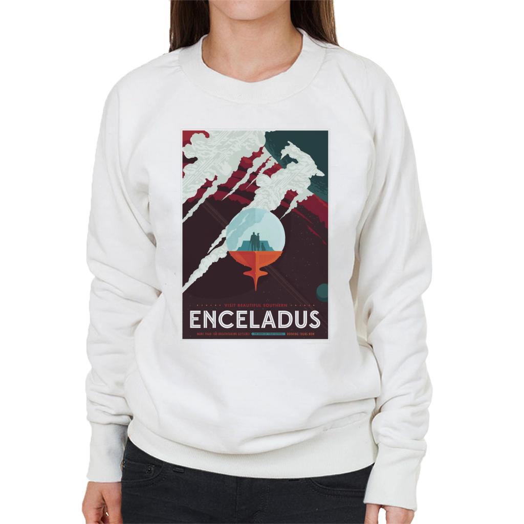 NASA Enceladus Interplanetary Travel Poster Women's Sweatshirt-ALL + EVERY