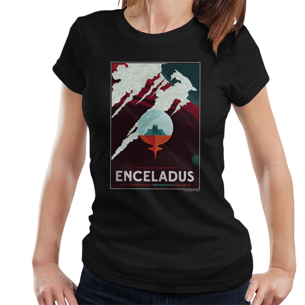 NASA Enceladus Interplanetary Travel Poster Women's T-Shirt-ALL + EVERY