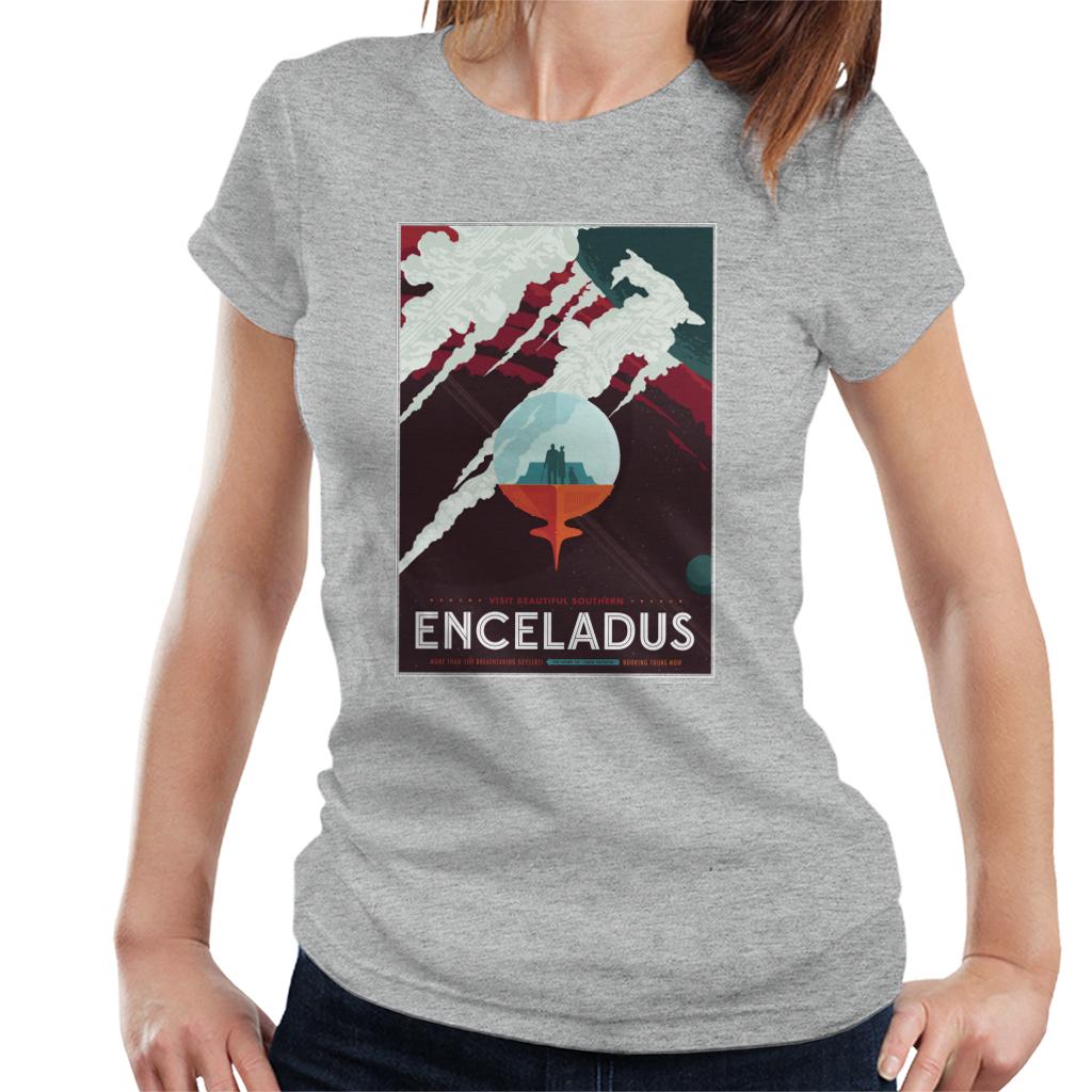 NASA Enceladus Interplanetary Travel Poster Women's T-Shirt-ALL + EVERY