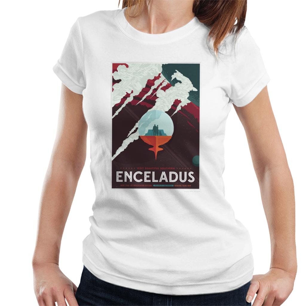 NASA Enceladus Interplanetary Travel Poster Women's T-Shirt-ALL + EVERY