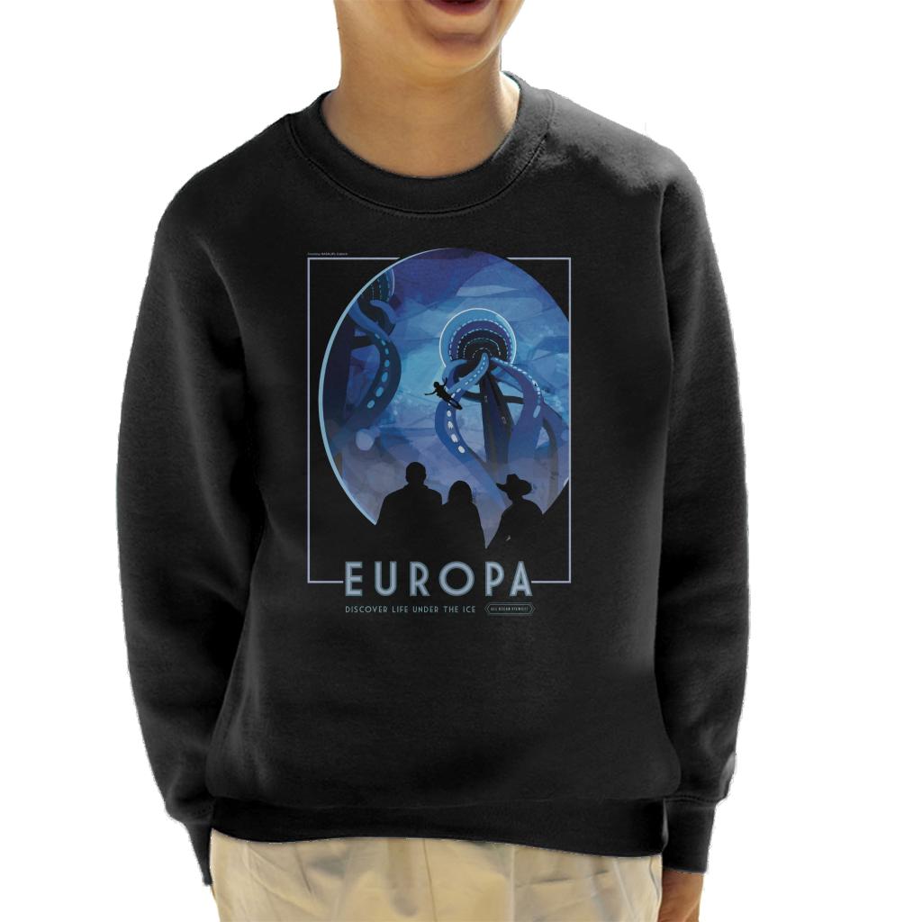 NASA Europa Interplanetary Travel Poster Kids Sweatshirt-ALL + EVERY