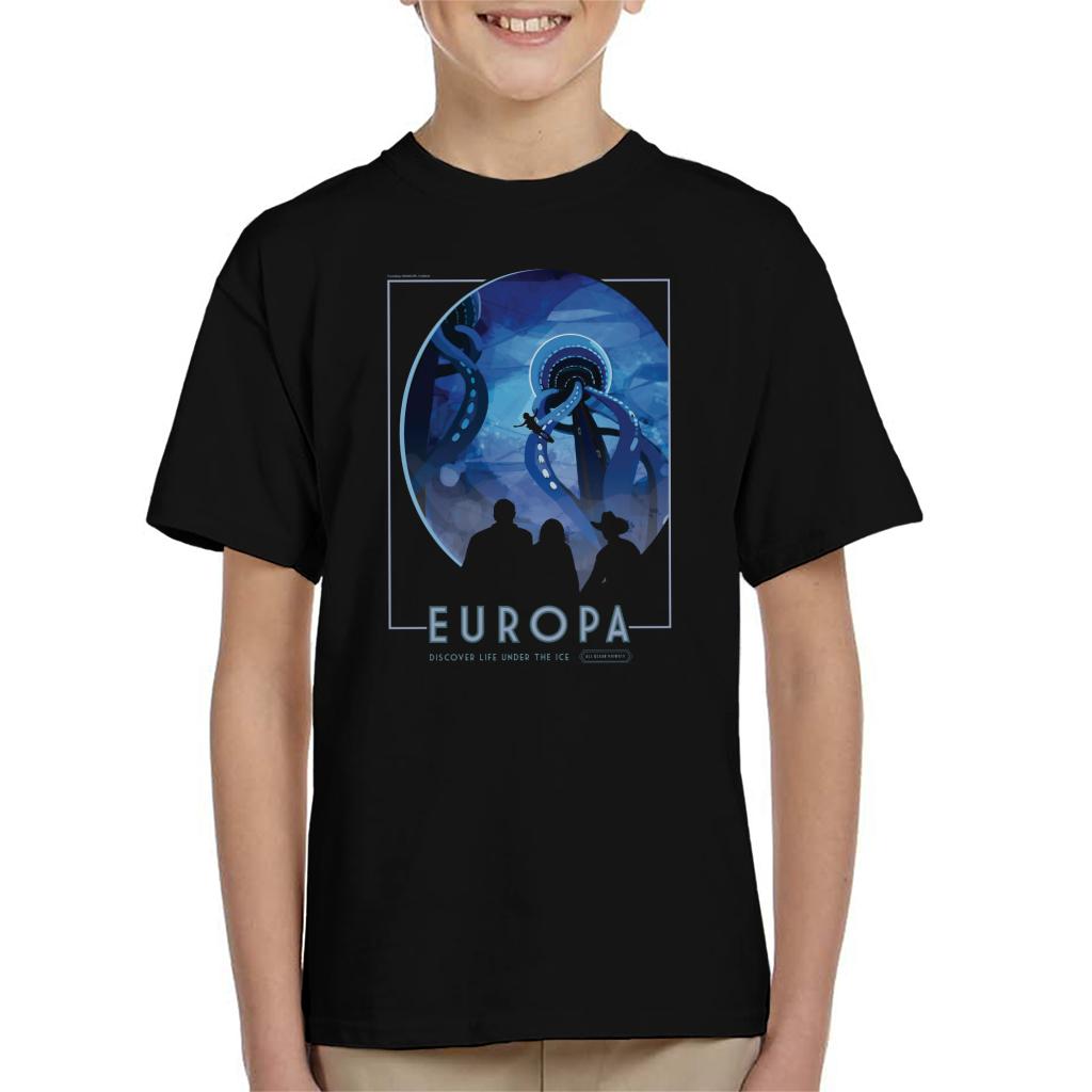 NASA Europa Interplanetary Travel Poster Kids T-Shirt-ALL + EVERY