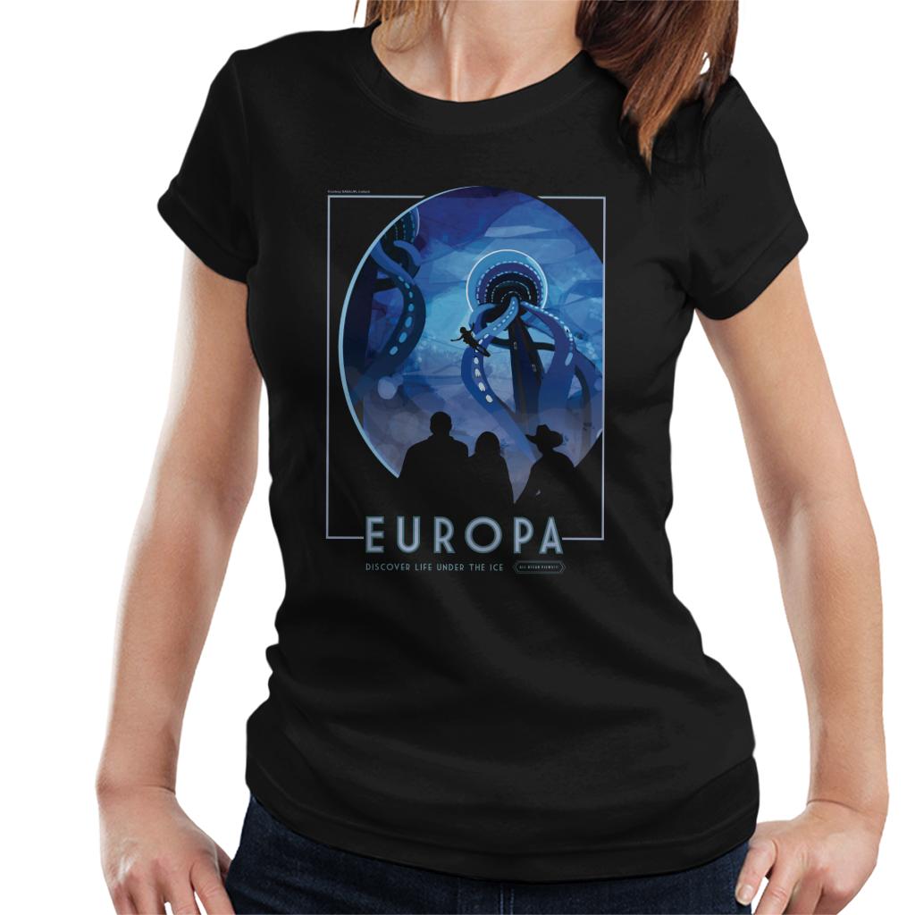 NASA Europa Interplanetary Travel Poster Women's T-Shirt-ALL + EVERY