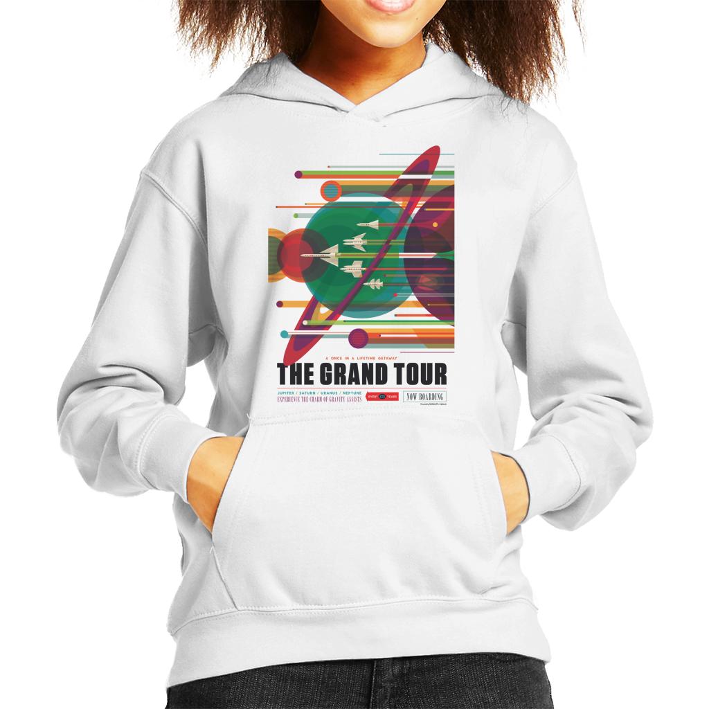 NASA The Grand Tour Interplanetary Travel Poster Kids Hooded Sweatshirt-ALL + EVERY