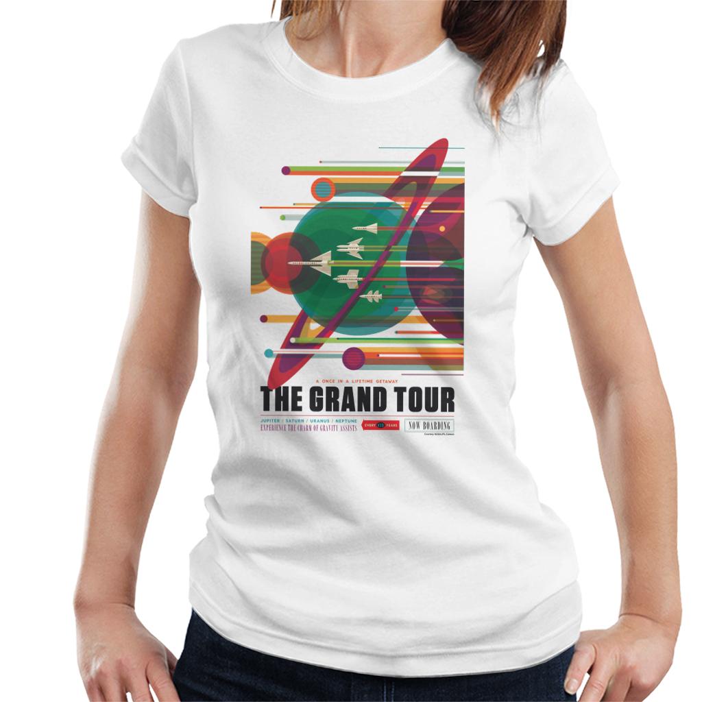 NASA The Grand Tour Interplanetary Travel Poster Women's T-Shirt-ALL + EVERY