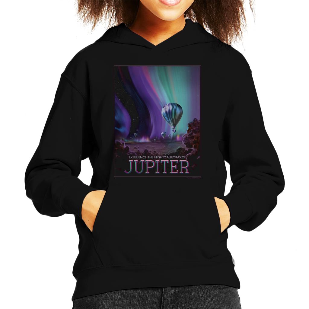 NASA Auroras Of Jupiter Interplanetary Travel Poster Kids Hooded Sweatshirt-ALL + EVERY