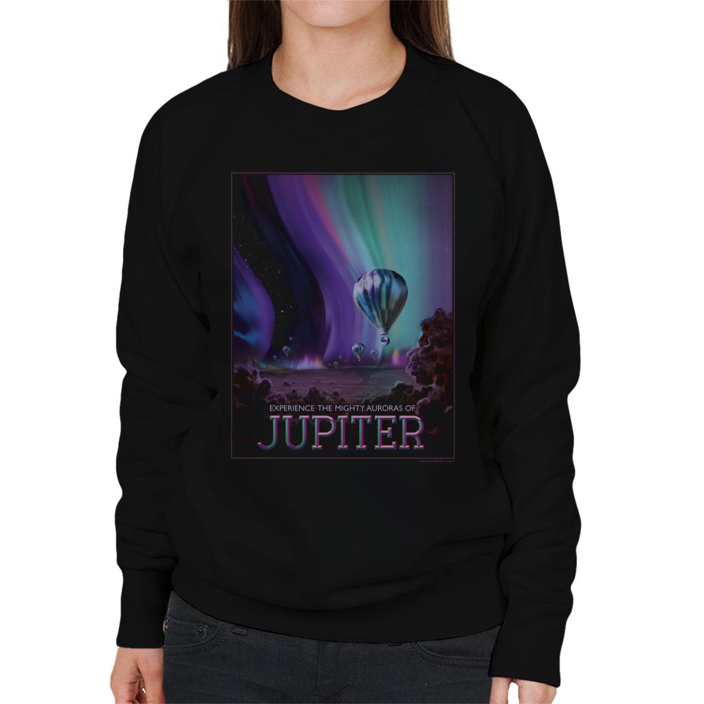 NASA Auroras Of Jupiter Interplanetary Travel Poster Women's Sweatshirt-ALL + EVERY