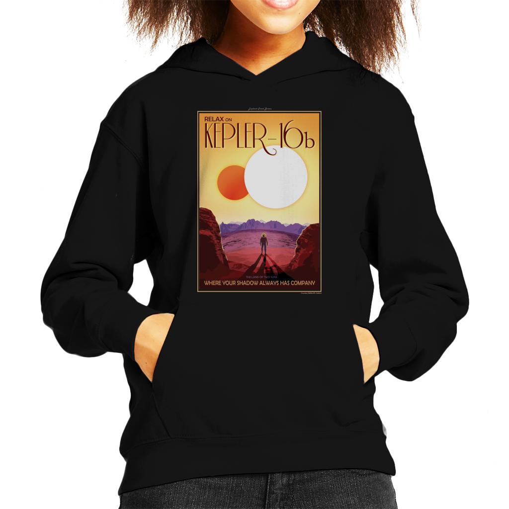 NASA Kelper 16b Interplanetary Travel Poster Kids Hooded Sweatshirt-ALL + EVERY