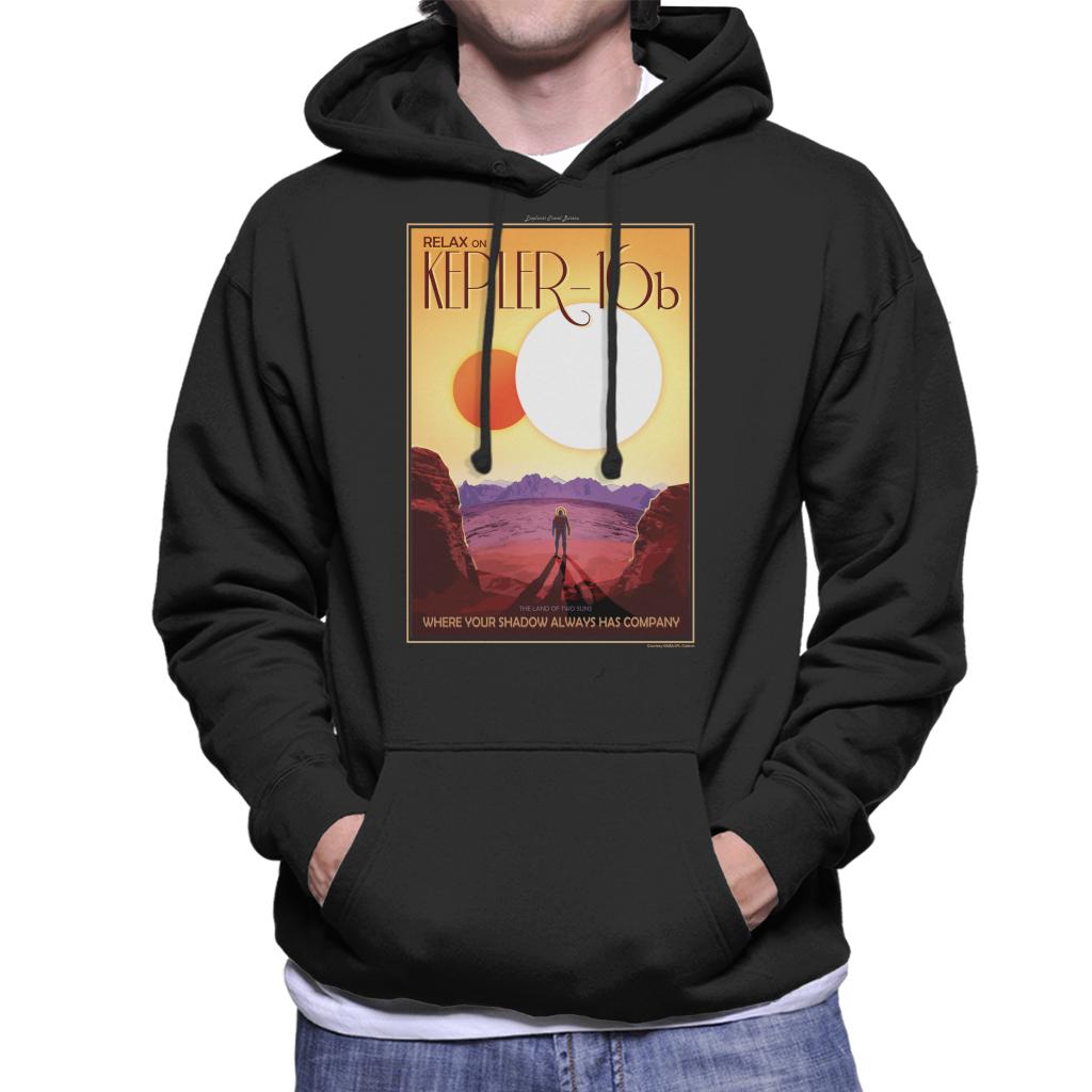 NASA Kelper 16b Interplanetary Travel Poster Men's Hooded Sweatshirt-ALL + EVERY