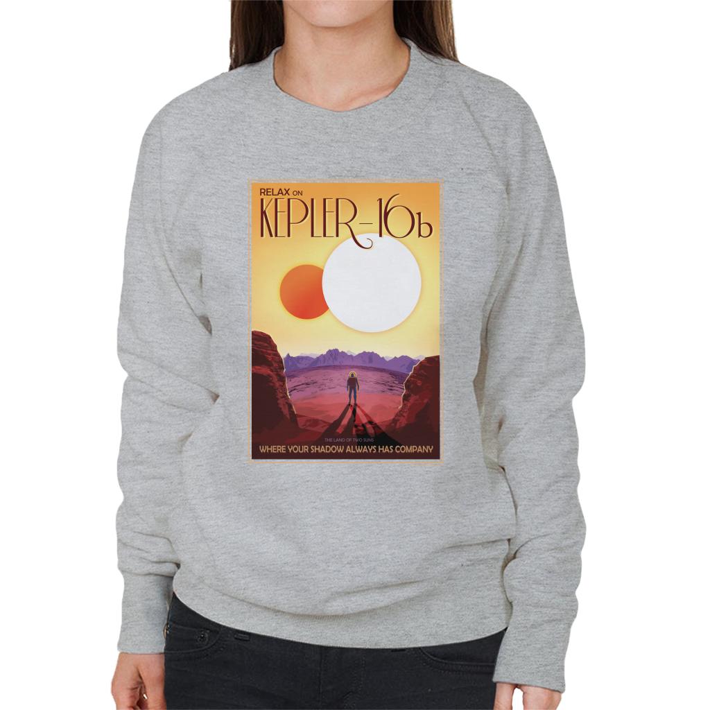 NASA Kelper 16b Interplanetary Travel Poster Women's Sweatshirt-ALL + EVERY