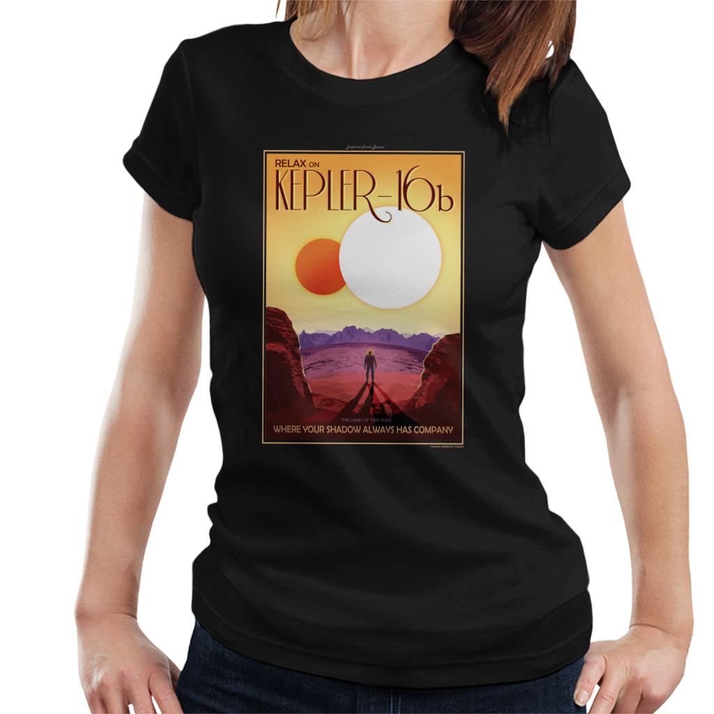 NASA Kelper 16b Interplanetary Travel Poster Women's T-Shirt-ALL + EVERY