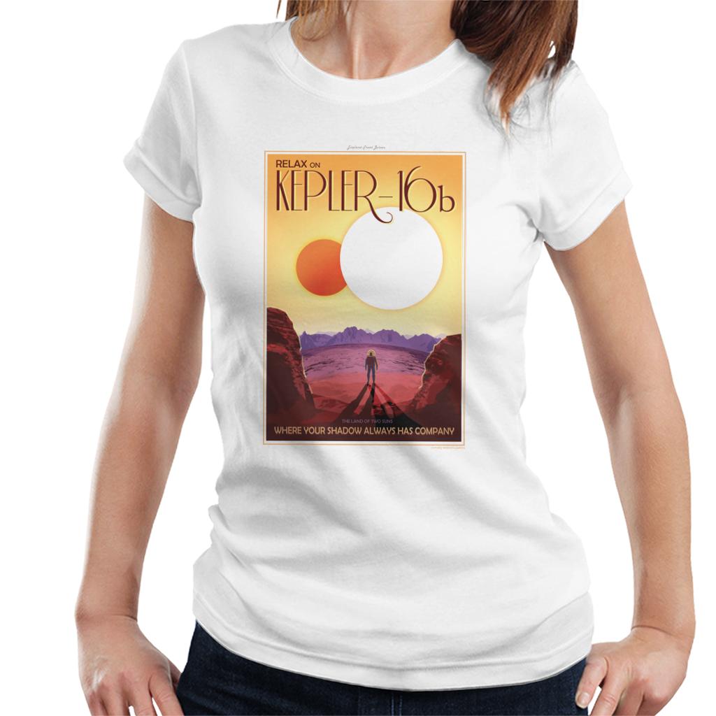 NASA Kelper 16b Interplanetary Travel Poster Women's T-Shirt-ALL + EVERY