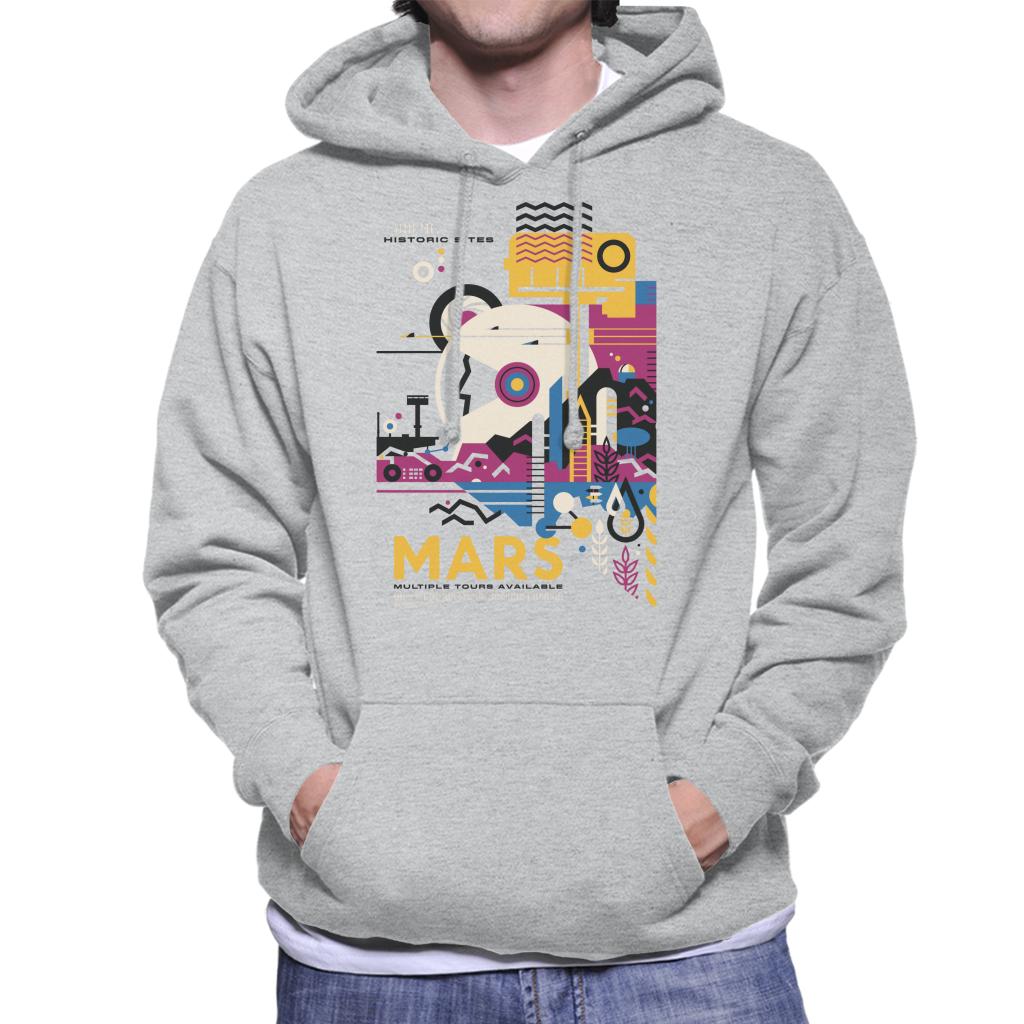 NASA Mars Multiple Tours Interplanetary Travel Poster Men's Hooded Sweatshirt-ALL + EVERY