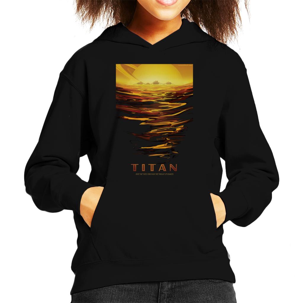 NASA Titan Interplanetary Travel Poster Kids Hooded Sweatshirt-ALL + EVERY