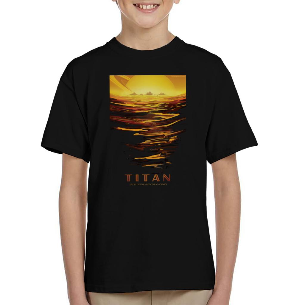 NASA Titan Interplanetary Travel Poster Kids T-Shirt-ALL + EVERY