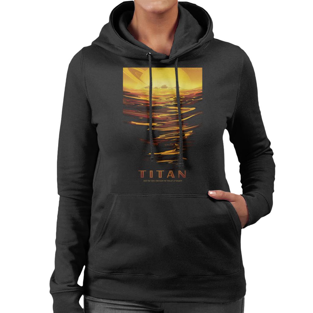 NASA Titan Interplanetary Travel Poster Women's Hooded Sweatshirt-ALL + EVERY