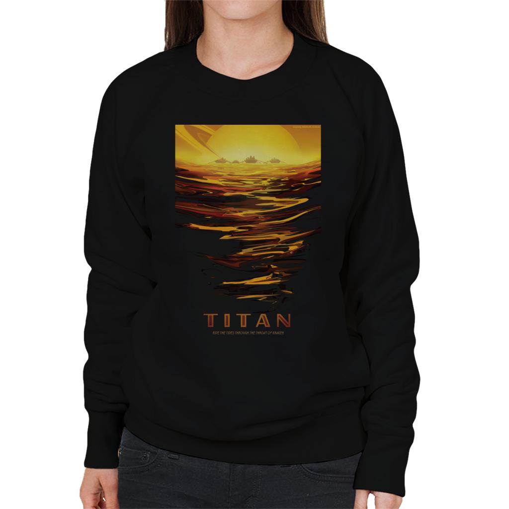 NASA Titan Interplanetary Travel Poster Women's Sweatshirt-ALL + EVERY