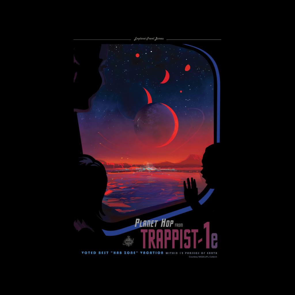 NASA Trappist 1e Interplanetary Travel Poster Kids T-Shirt-ALL + EVERY