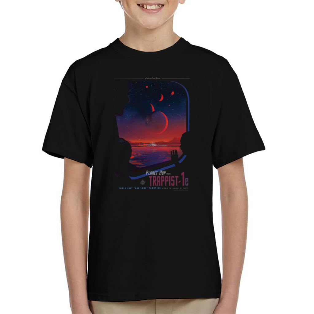 NASA Trappist 1e Interplanetary Travel Poster Kids T-Shirt-ALL + EVERY