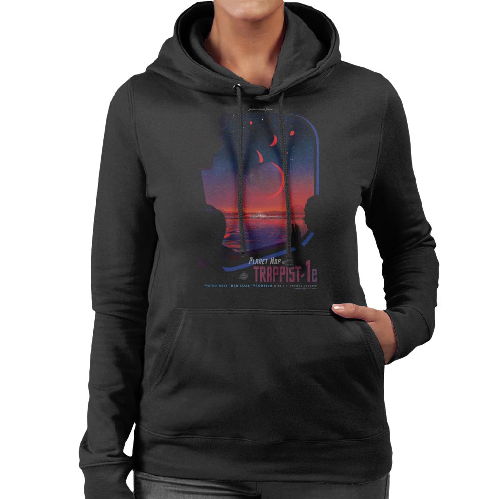 NASA Trappist 1e Interplanetary Travel Poster Women's Hooded Sweatshirt-ALL + EVERY