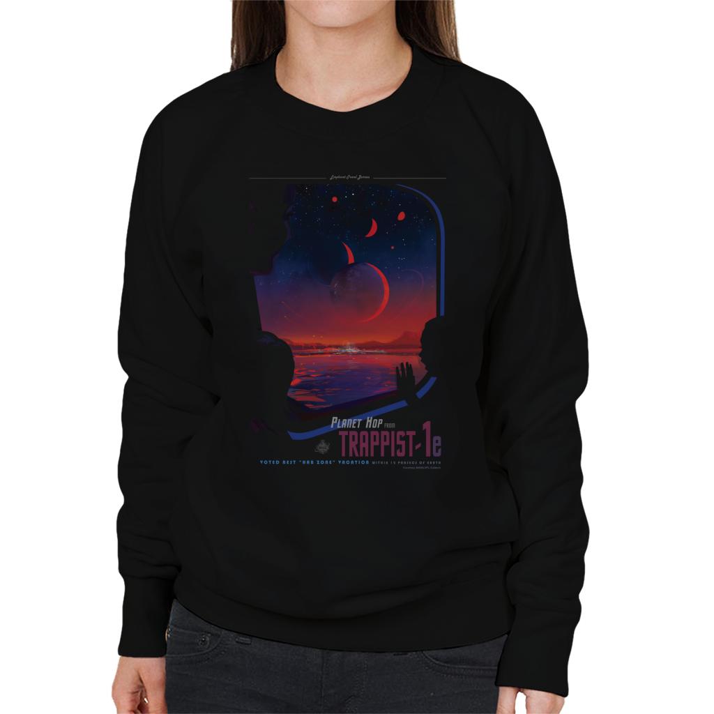 NASA Trappist 1e Interplanetary Travel Poster Women's Sweatshirt-ALL + EVERY