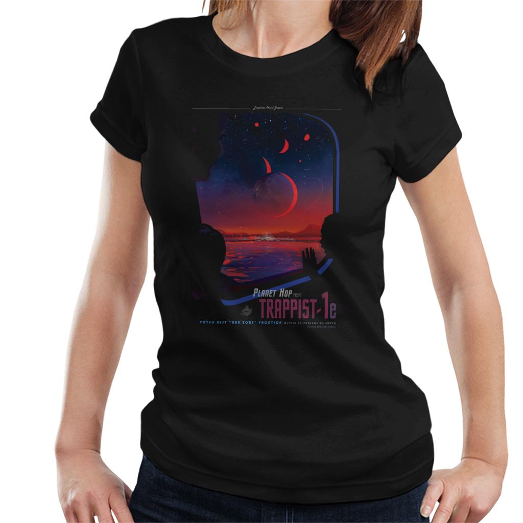 NASA Trappist 1e Interplanetary Travel Poster Women's T-Shirt-ALL + EVERY