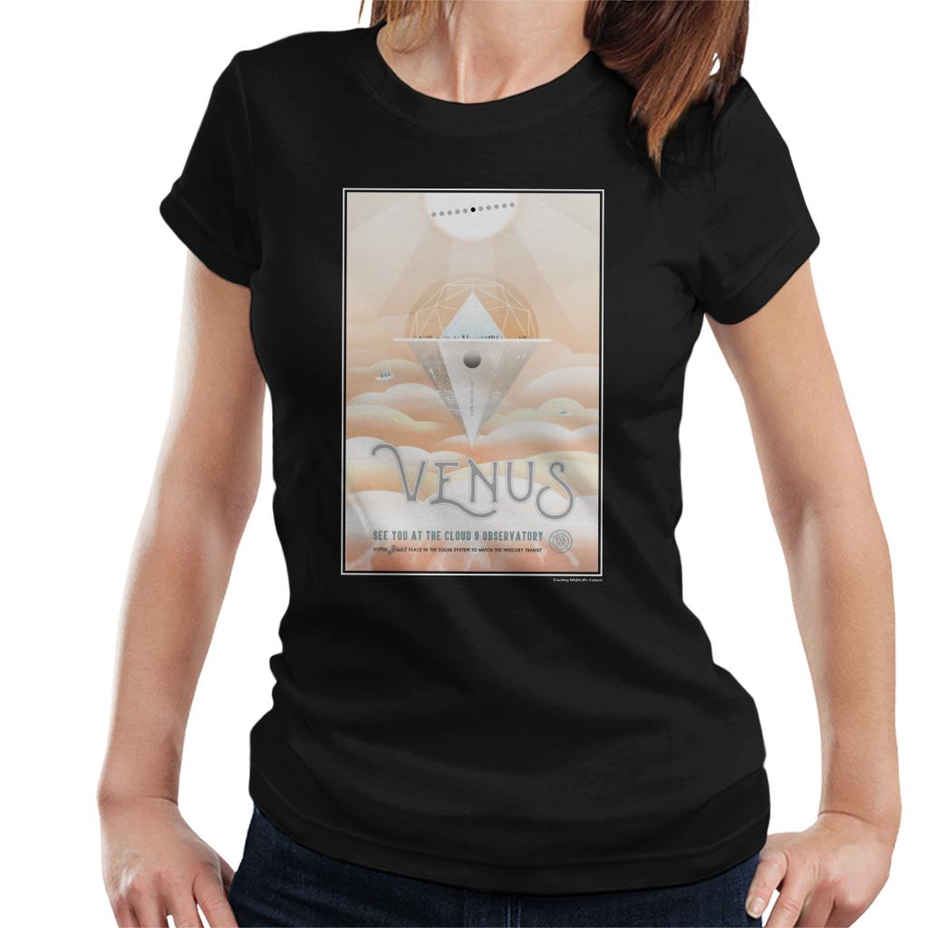 NASA Venus Cloud 9 Interplanetary Travel Poster Women's T-Shirt-ALL + EVERY