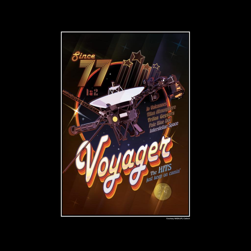 NASA Voyager Disco Interplanetary Travel Poster Women's T-Shirt-ALL + EVERY