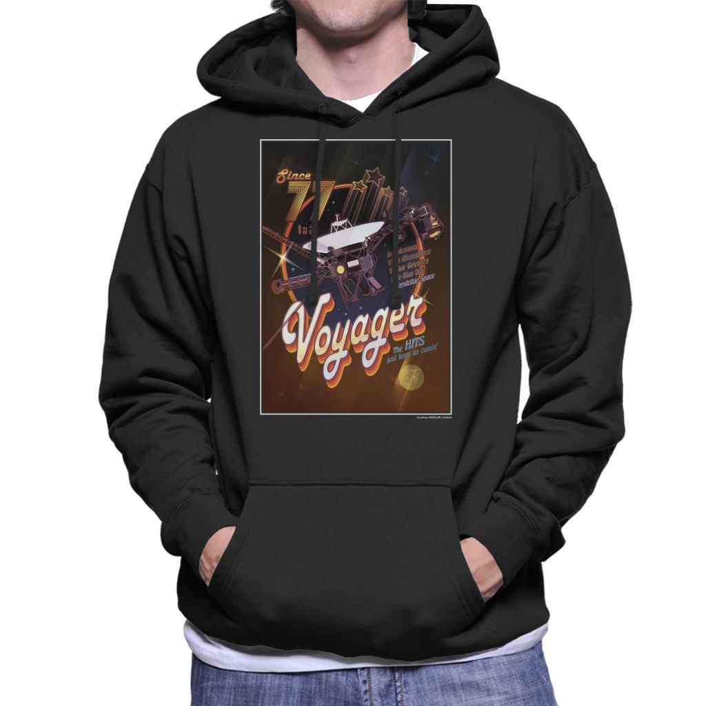 NASA Voyager Disco Interplanetary Travel Poster Men's Hooded Sweatshirt-ALL + EVERY