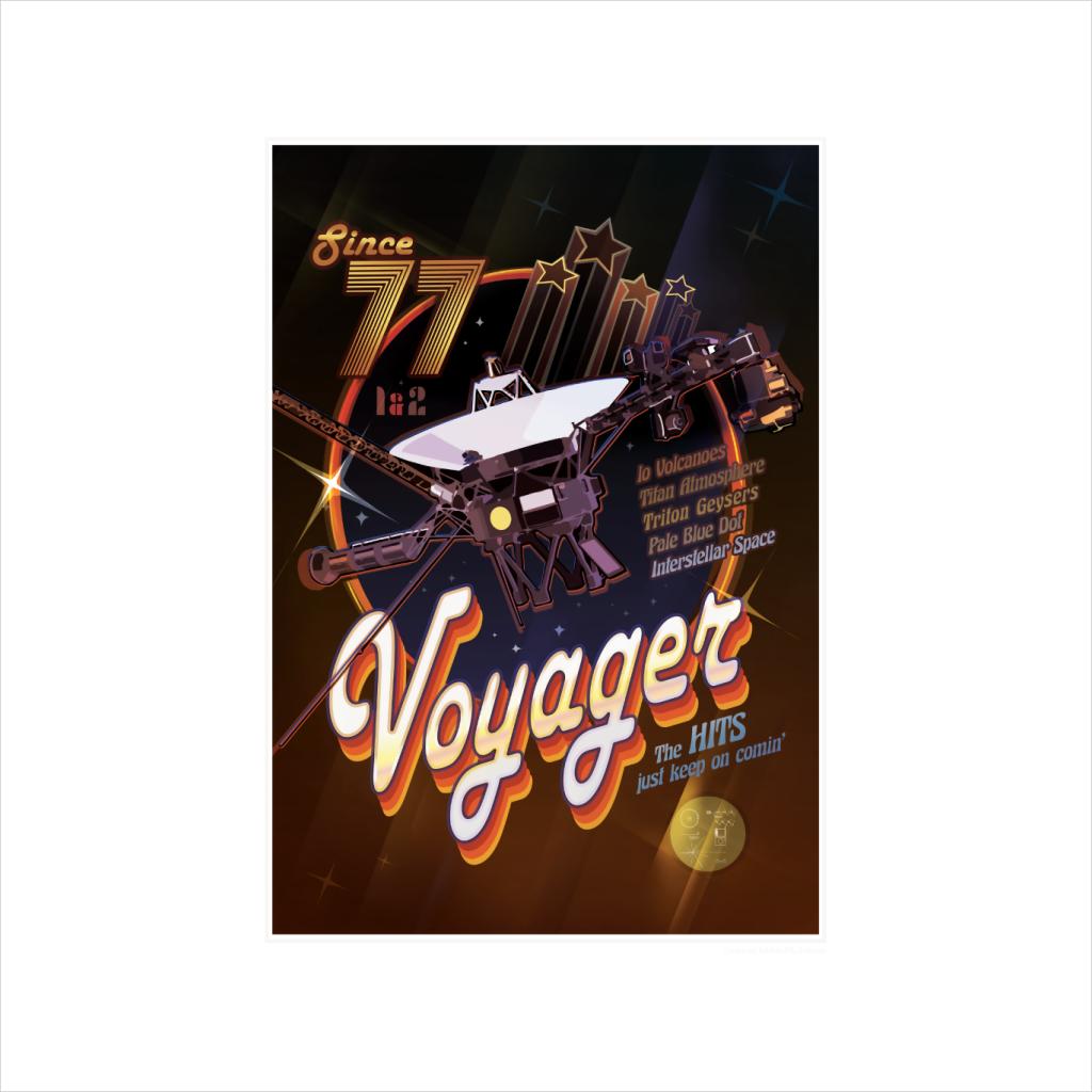 NASA Voyager Disco Interplanetary Travel Poster Kids T-Shirt-ALL + EVERY