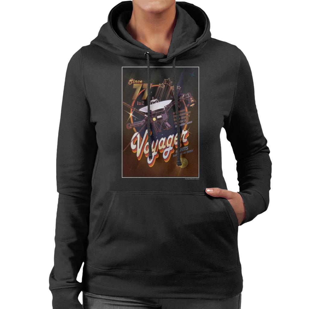 NASA Voyager Disco Interplanetary Travel Poster Women's Hooded Sweatshirt-ALL + EVERY