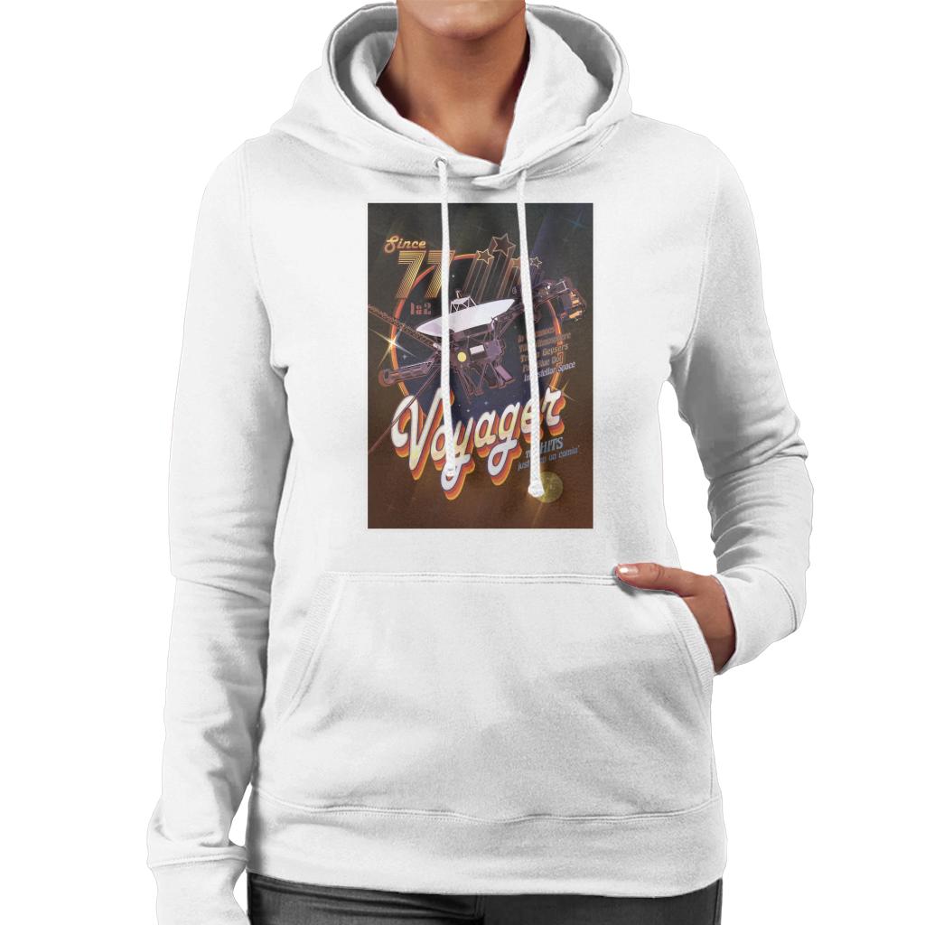 NASA Voyager Disco Interplanetary Travel Poster Women's Hooded Sweatshirt-ALL + EVERY