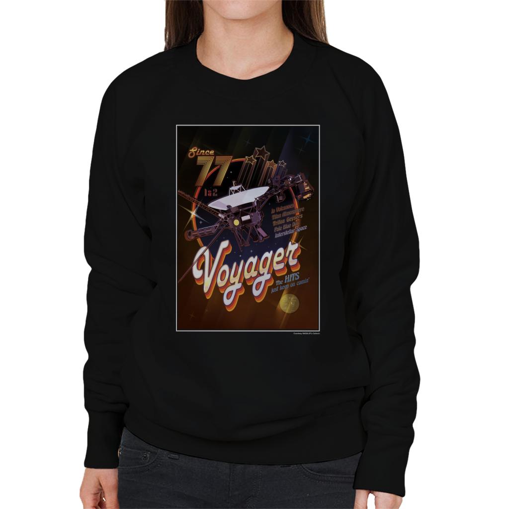 NASA Voyager Disco Interplanetary Travel Poster Women's Sweatshirt-ALL + EVERY