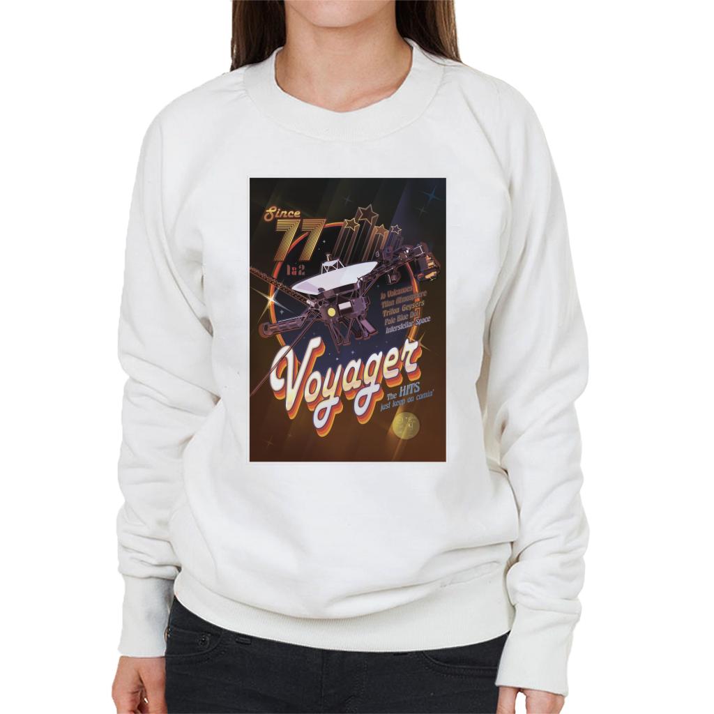 NASA Voyager Disco Interplanetary Travel Poster Women's Sweatshirt-ALL + EVERY