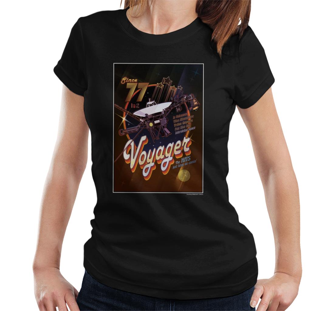 NASA Voyager Disco Interplanetary Travel Poster Women's T-Shirt-ALL + EVERY