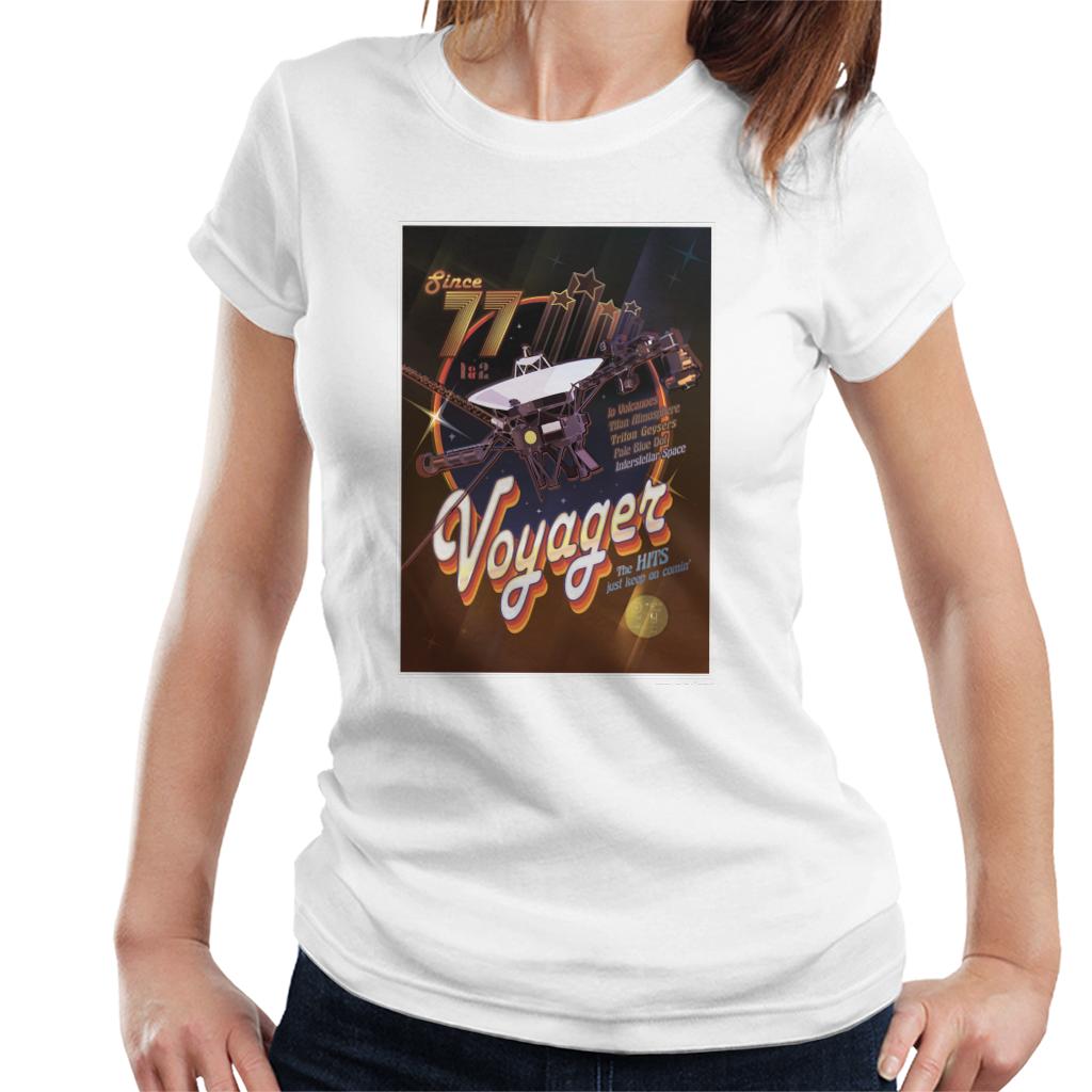 NASA Voyager Disco Interplanetary Travel Poster Women's T-Shirt-ALL + EVERY