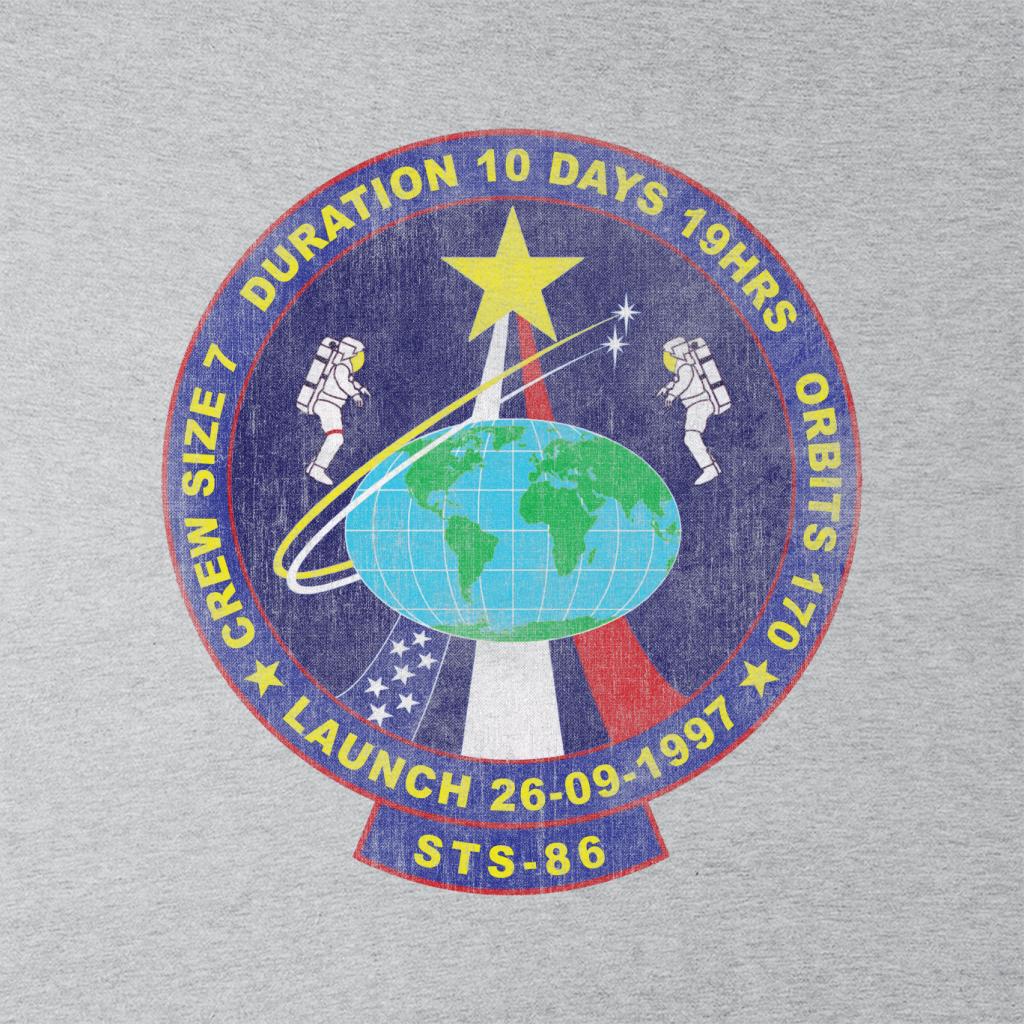 NASA STS 86 Atlantis Mission Badge Distressed Kids T-Shirt-ALL + EVERY