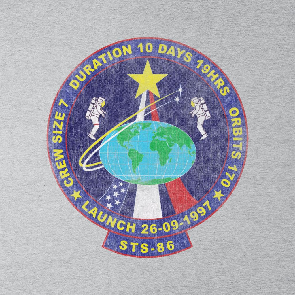 NASA STS 86 Atlantis Mission Badge Distressed Kids Sweatshirt-ALL + EVERY