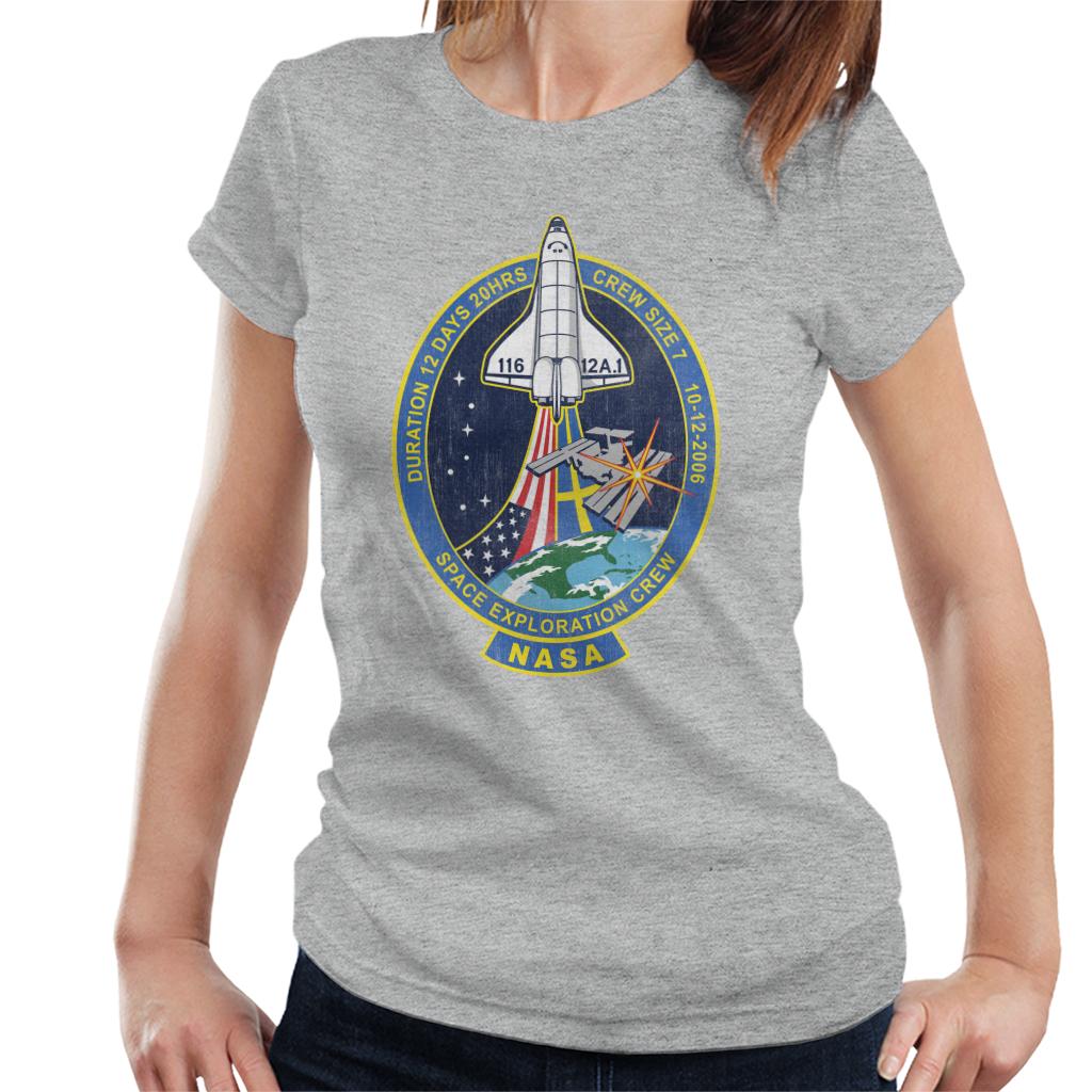 NASA STS 116 Discovery Mission Badge Distressed Women's T-Shirt-ALL + EVERY