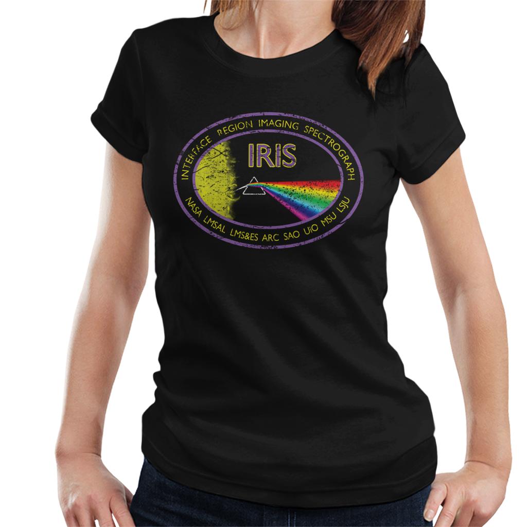 NASA IRIS Mission Logo Distressed Women's T-Shirt-ALL + EVERY