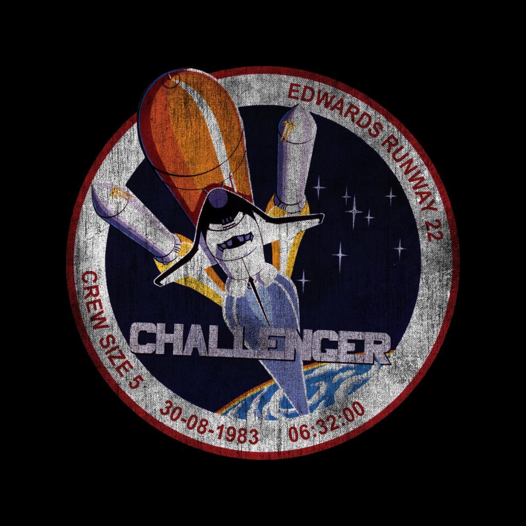 NASA STS 6 Challenger Mission Badge Distressed Women's Sweatshirt-ALL + EVERY