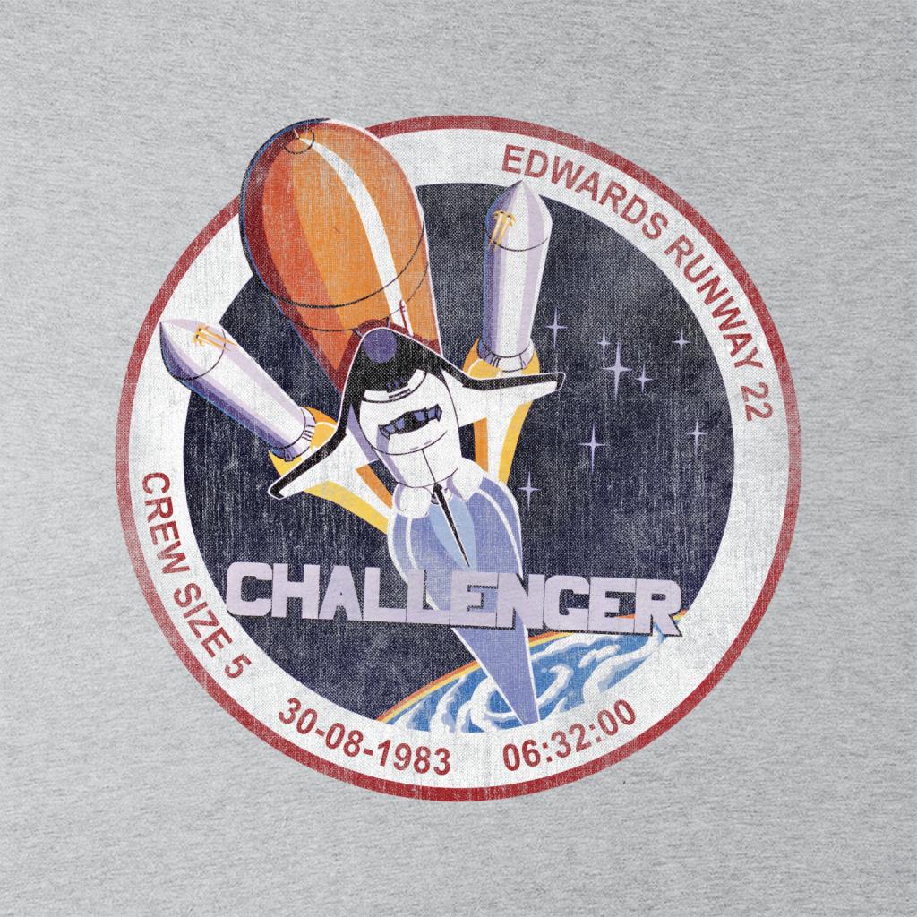 NASA STS 6 Challenger Mission Badge Distressed Women's Sweatshirt-ALL + EVERY