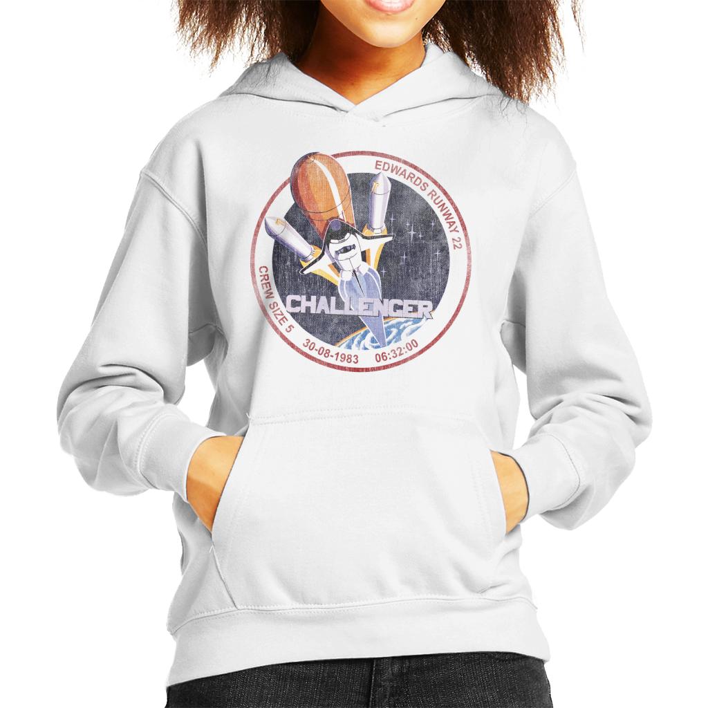 NASA STS 6 Challenger Mission Badge Distressed Kids Hooded Sweatshirt-ALL + EVERY