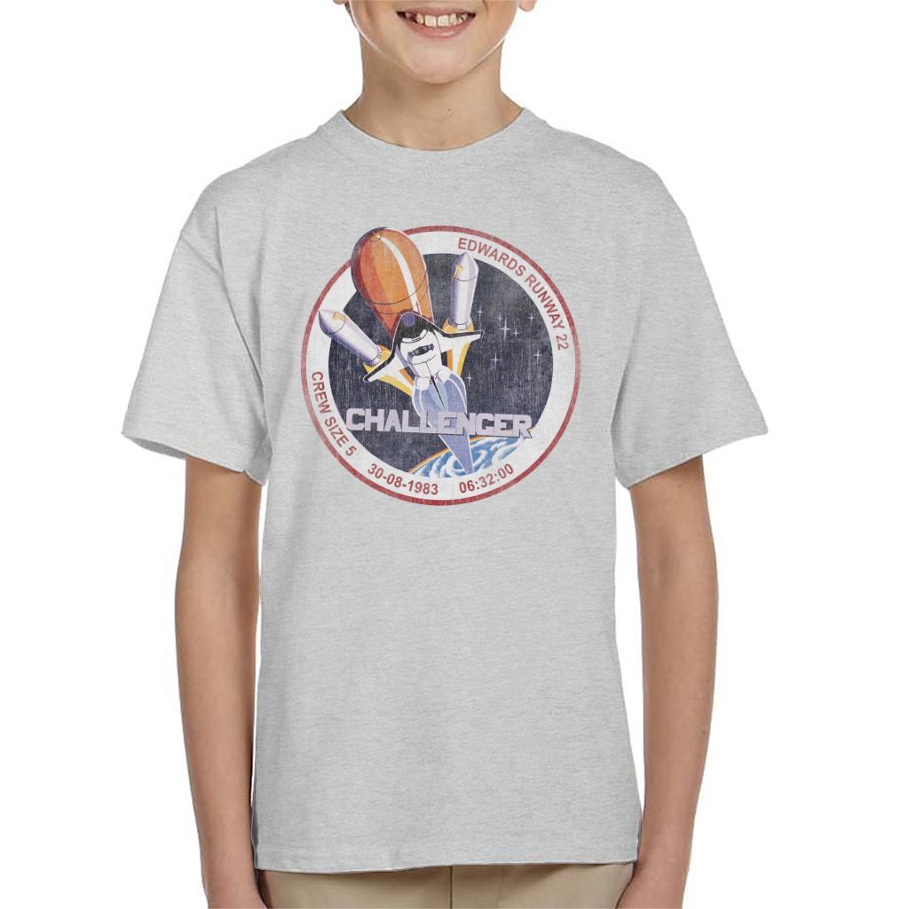 NASA STS 6 Challenger Mission Badge Distressed Kids T-Shirt-ALL + EVERY