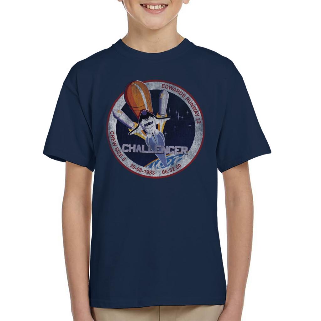 NASA STS 6 Challenger Mission Badge Distressed Kids T-Shirt-ALL + EVERY