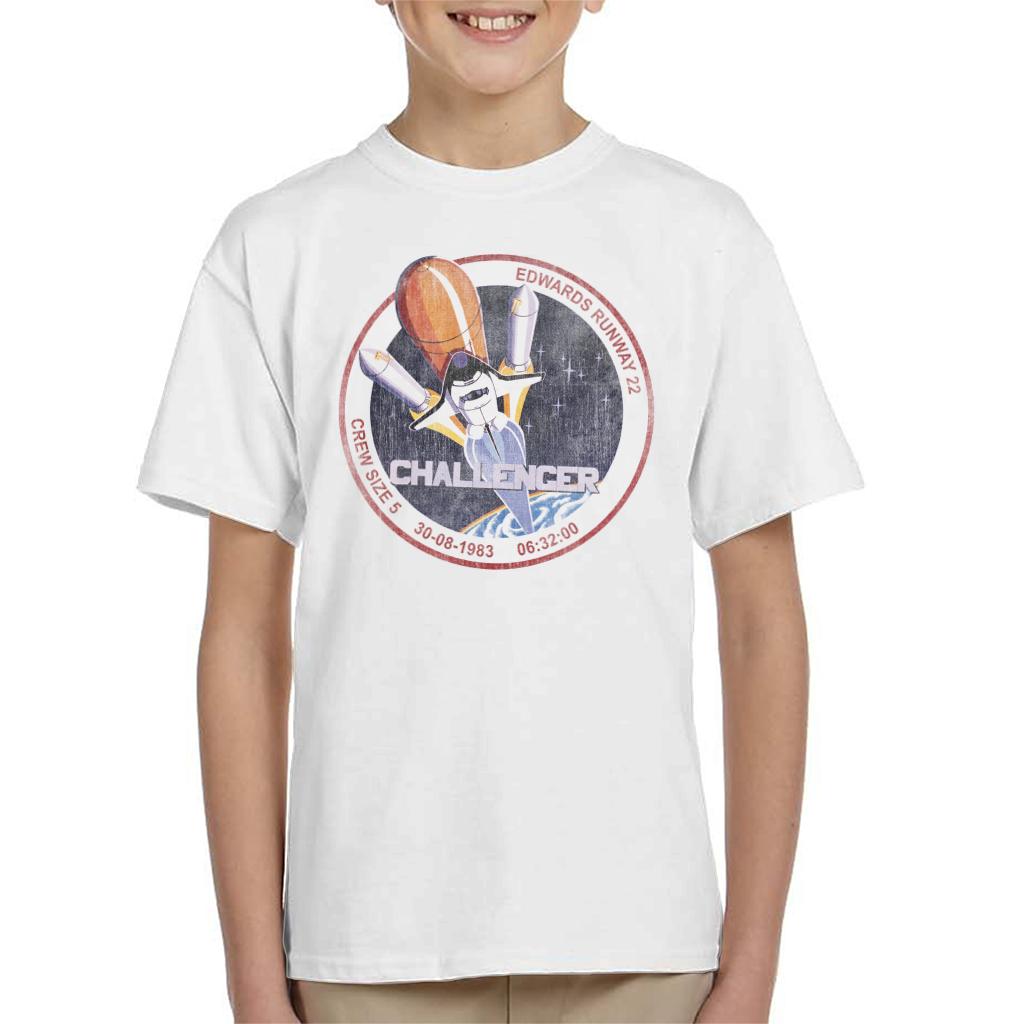 NASA STS 6 Challenger Mission Badge Distressed Kids T-Shirt-ALL + EVERY