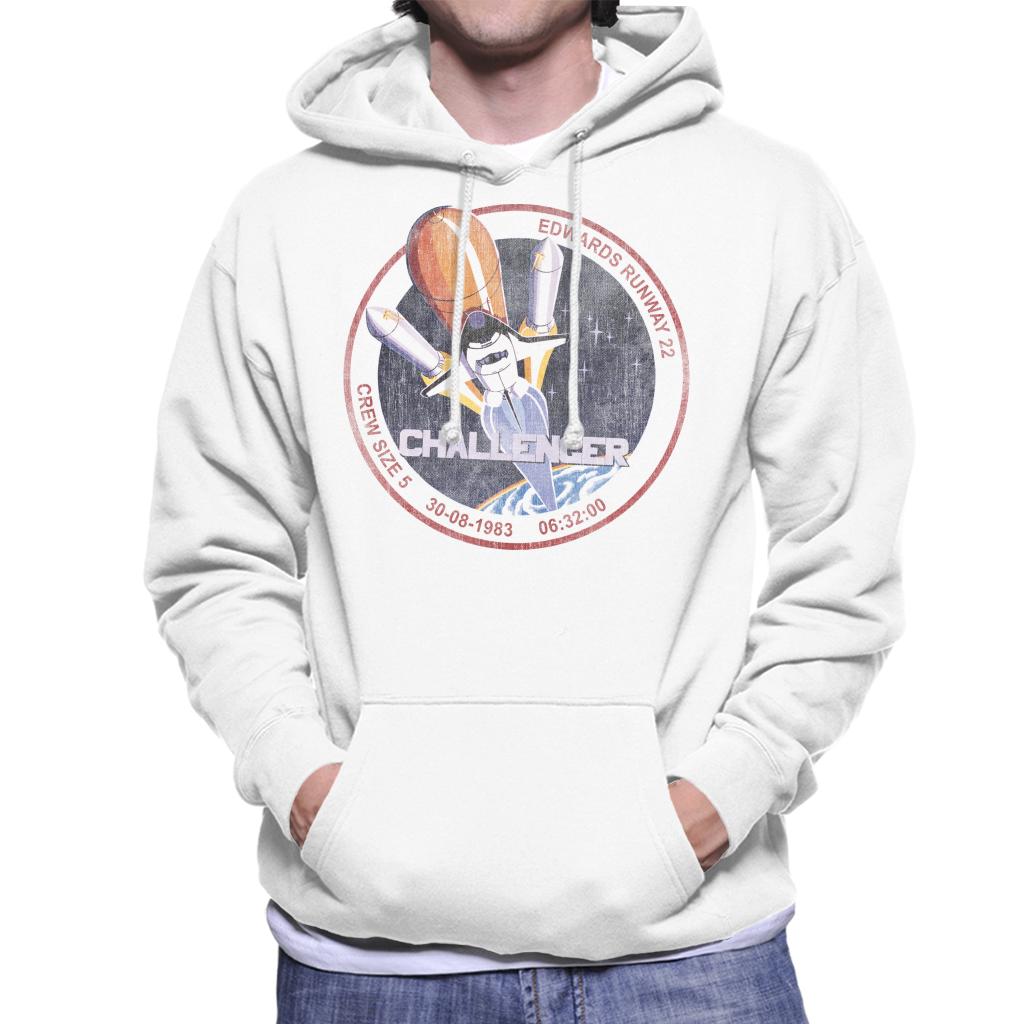 NASA STS 6 Challenger Mission Badge Distressed Men's Hooded Sweatshirt-ALL + EVERY