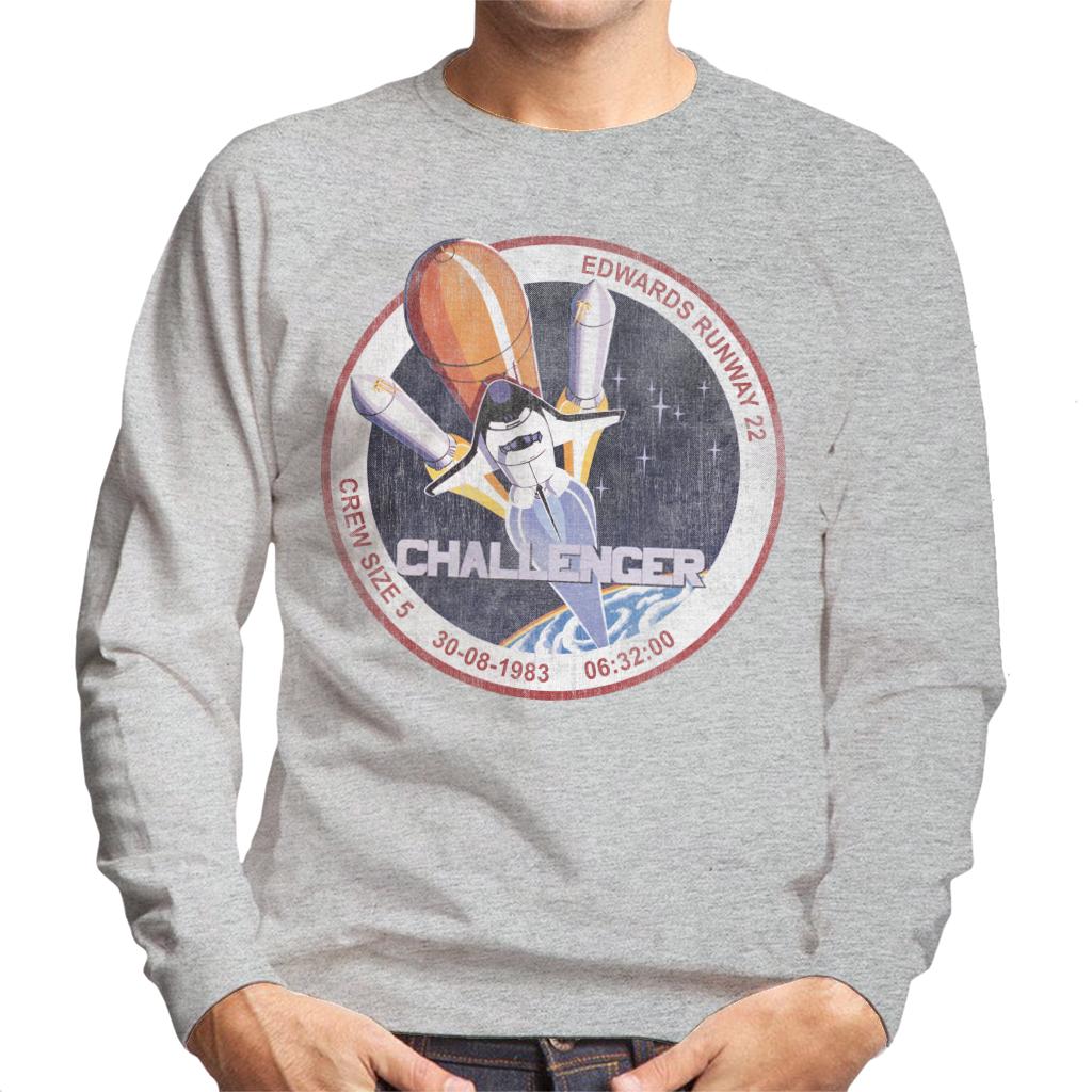 NASA STS 6 Challenger Mission Badge Distressed Men's Sweatshirt-ALL + EVERY