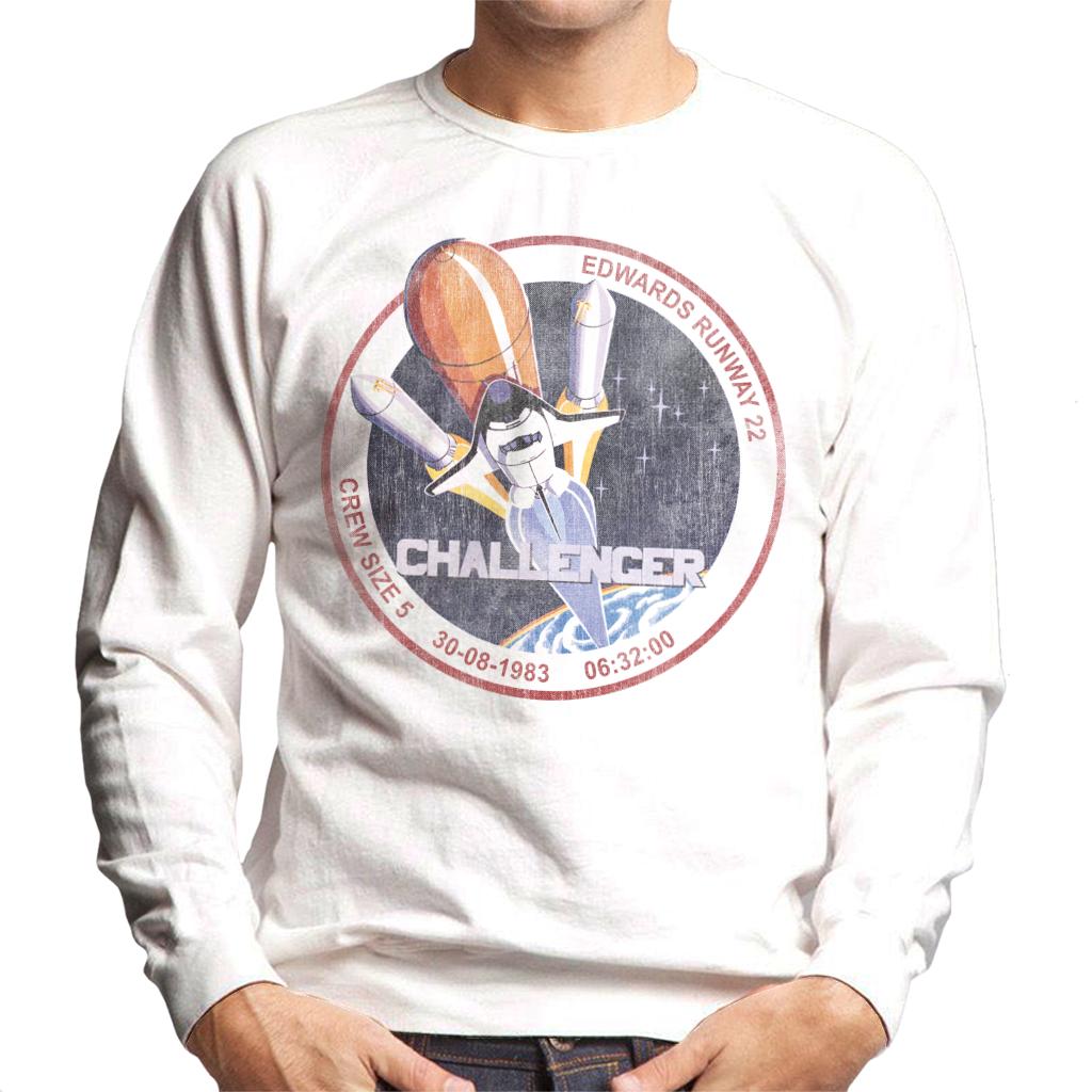 NASA STS 6 Challenger Mission Badge Distressed Men's Sweatshirt-ALL + EVERY